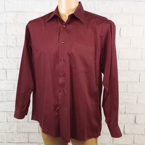 Pronto Uomo Burgundy Button Down (16 - 34/35)